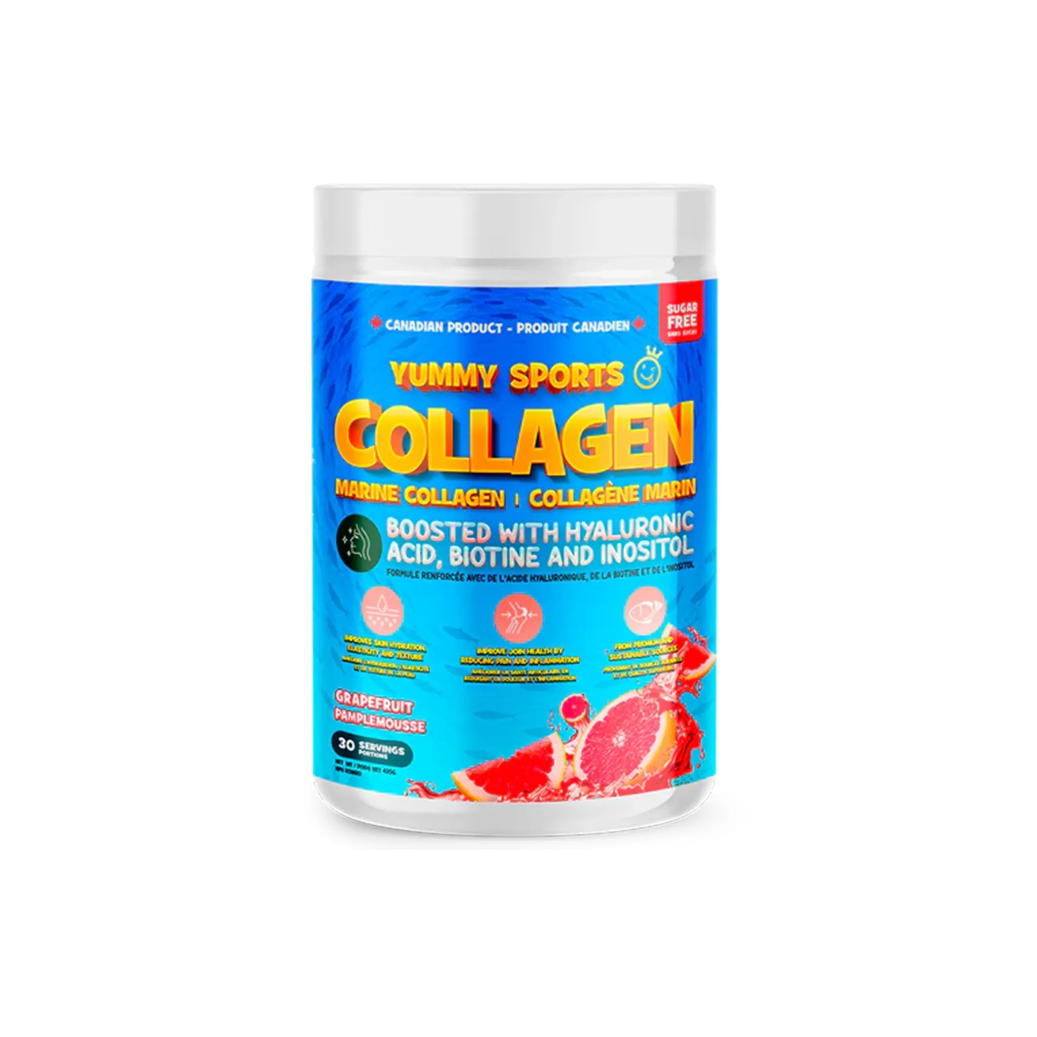 YUMMY SPORTS  -  Collagène Marin + Biotin, Hyaluronic Acid, Inositol 30 portions