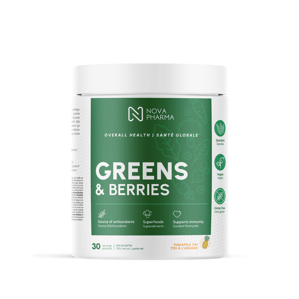 NOVA PHARMA - Greens & Berries Supplement, 30 Servings