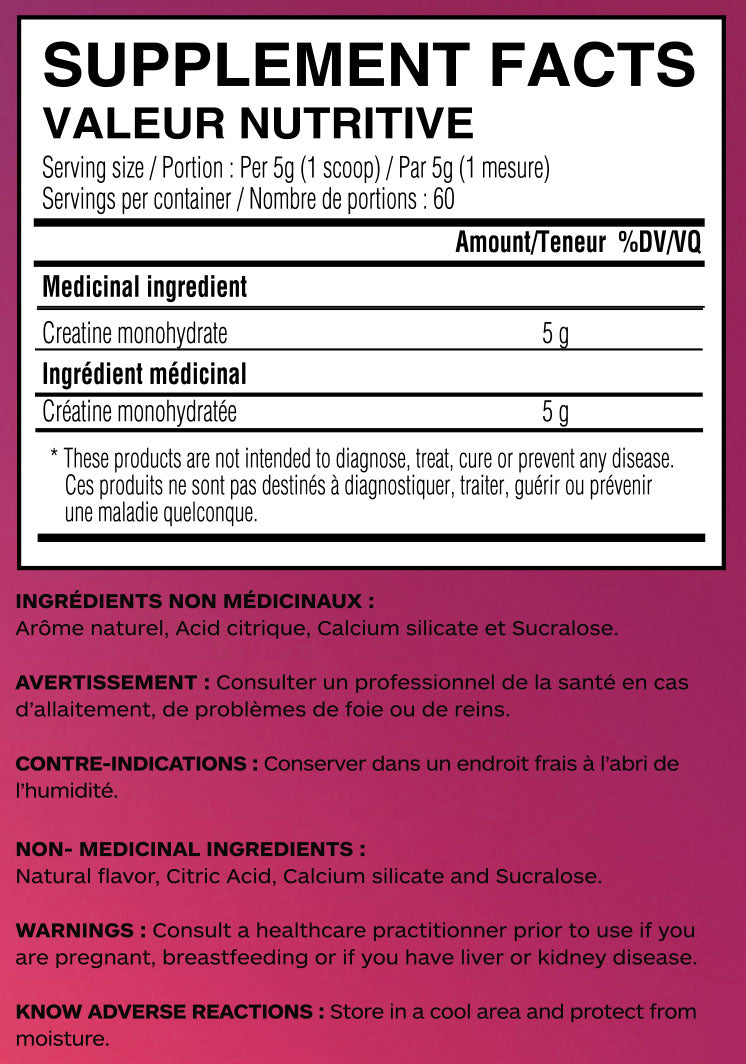 Créatine – Limonade à la framboise